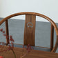 Traditional Kitchen Dining Chair Solid Wood Arm Chair with Cushion