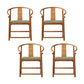 Traditional Kitchen Dining Chair Solid Wood Arm Chair with Cushion