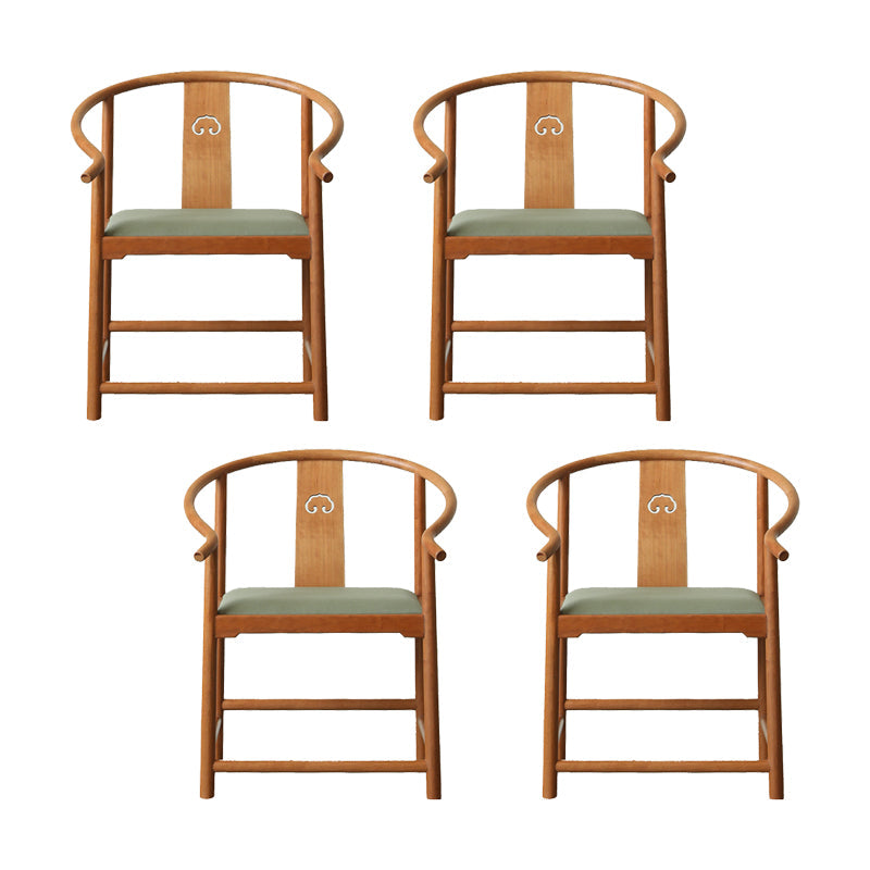 Traditional Kitchen Dining Chair Solid Wood Arm Chair with Cushion