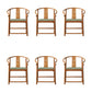 Traditional Kitchen Dining Chair Solid Wood Arm Chair with Cushion