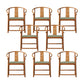 Traditional Kitchen Dining Chair Solid Wood Arm Chair with Cushion