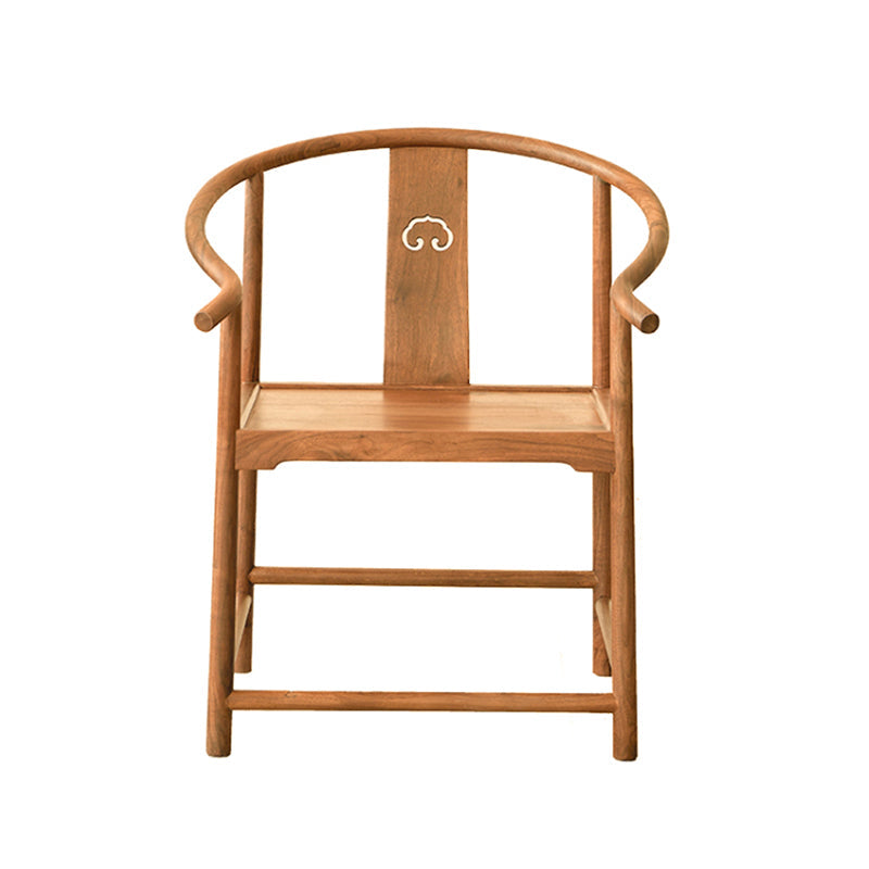 Traditional Kitchen Dining Chair Solid Wood Arm Chair with Cushion