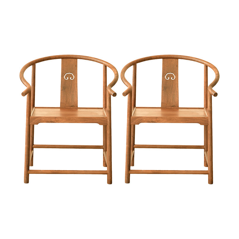 Traditional Kitchen Dining Chair Solid Wood Arm Chair with Cushion