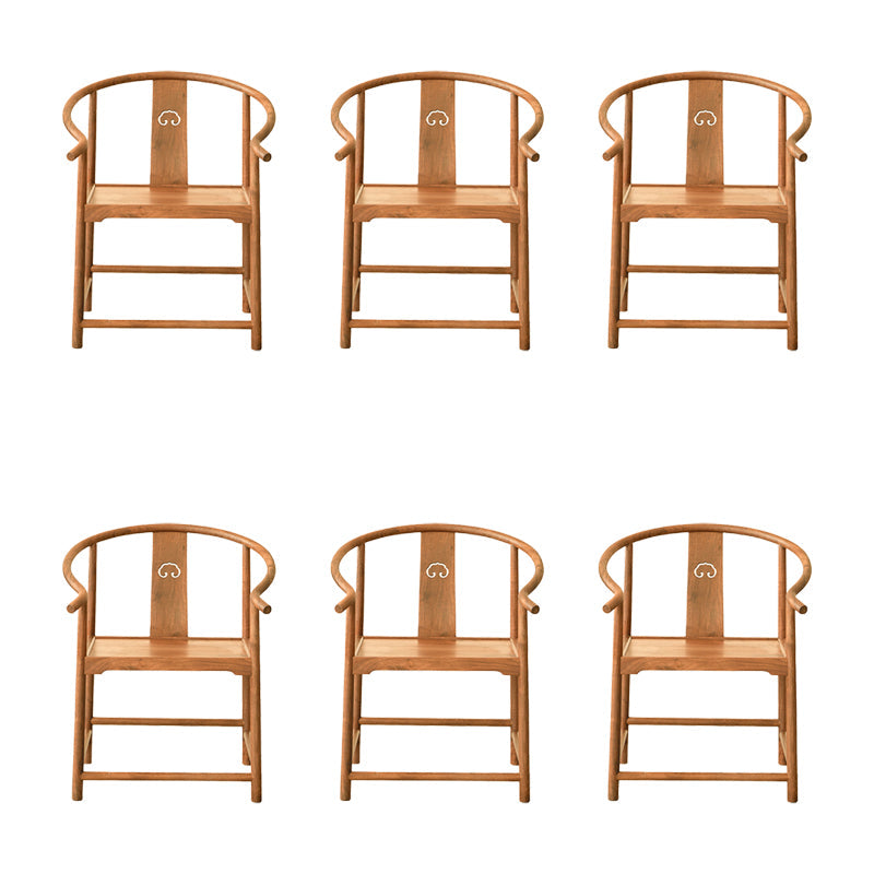 Traditional Kitchen Dining Chair Solid Wood Arm Chair with Cushion