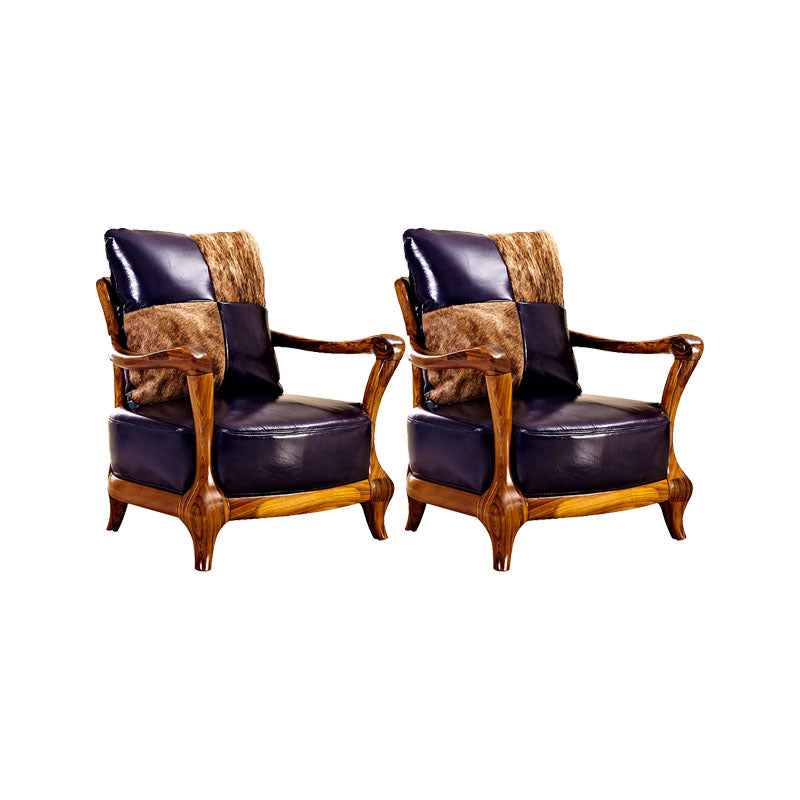 Silla de brazo de comedor de marco de madera sólida para la silla tapizada de cuero