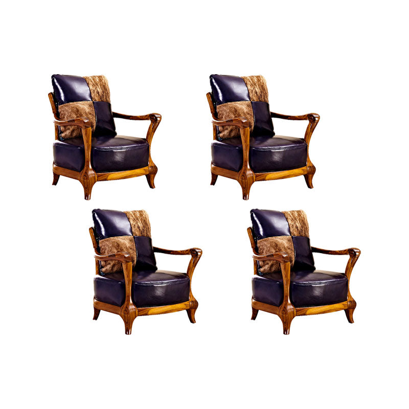 Silla de brazo de comedor de marco de madera sólida para la silla tapizada de cuero