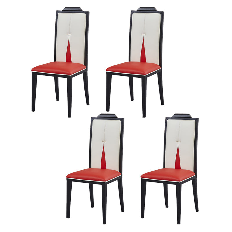 Faux Leder Esszimmerstühle Glamstil hoher Rückenstühle