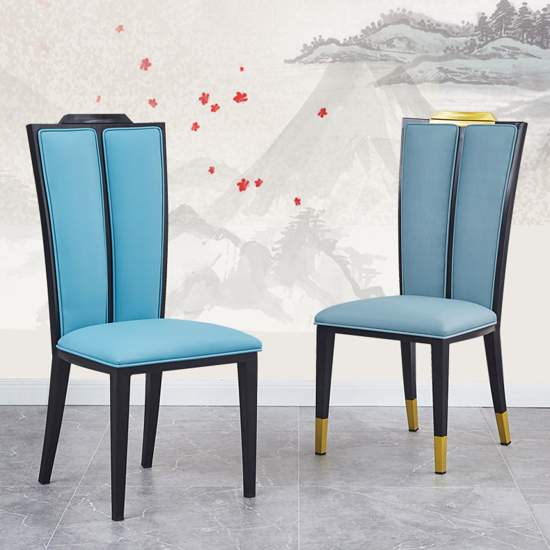 Faux Leder Esszimmerstühle Glamstil hoher Rückenstühle