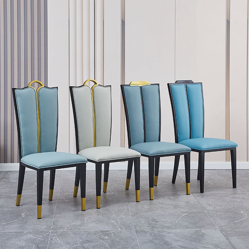 Faux Leder Esszimmerstühle Glamstil hoher Rückenstühle