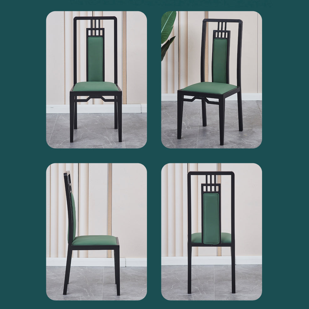 Faux Leder Esszimmerstühle Glamstil hoher Rückenstühle