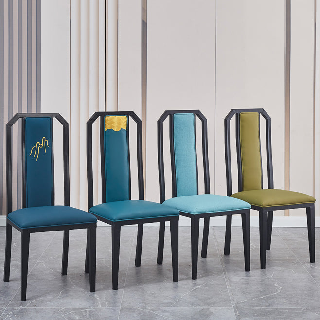 Faux Leder Esszimmerstühle Glamstil hoher Rückenstühle