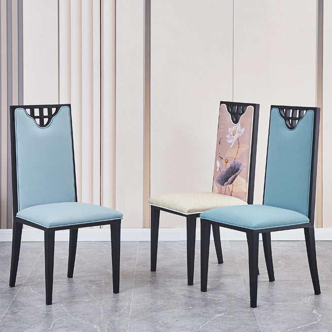 Faux Leder Esszimmerstühle Glamstil hoher Rückenstühle