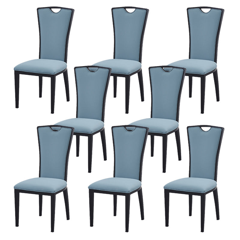 Faux Leder Esszimmerstühle Glamstil hoher Rückenstühle