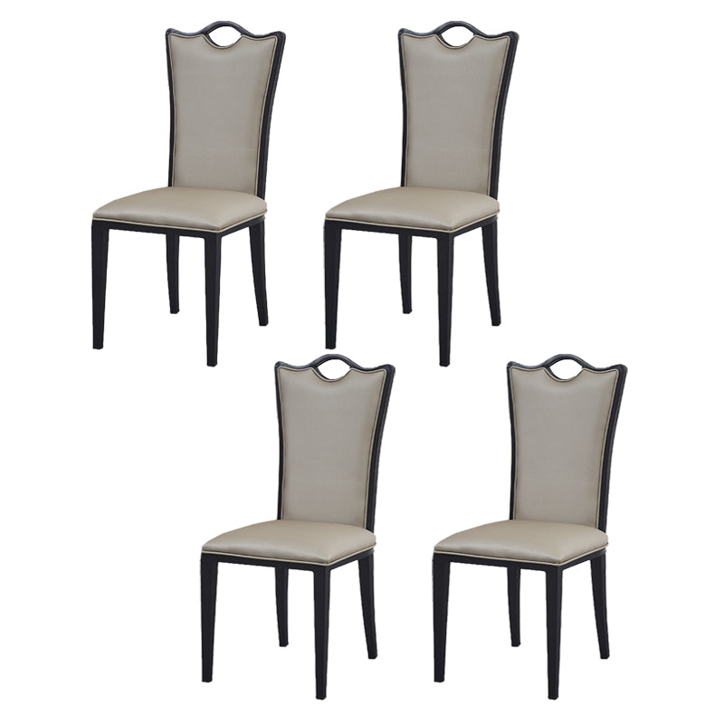 Faux Leder Esszimmerstühle Glamstil hoher Rückenstühle