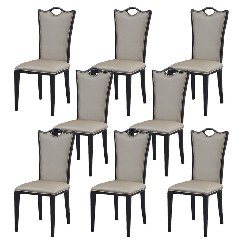 Faux Leder Esszimmerstühle Glamstil hoher Rückenstühle