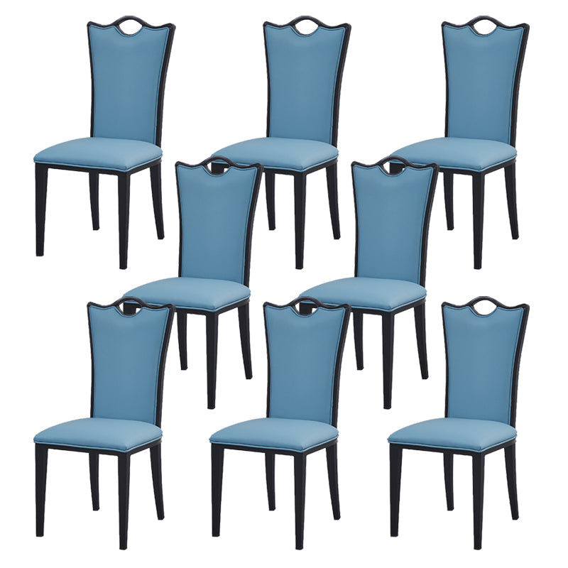 Faux Leder Esszimmerstühle Glamstil hoher Rückenstühle