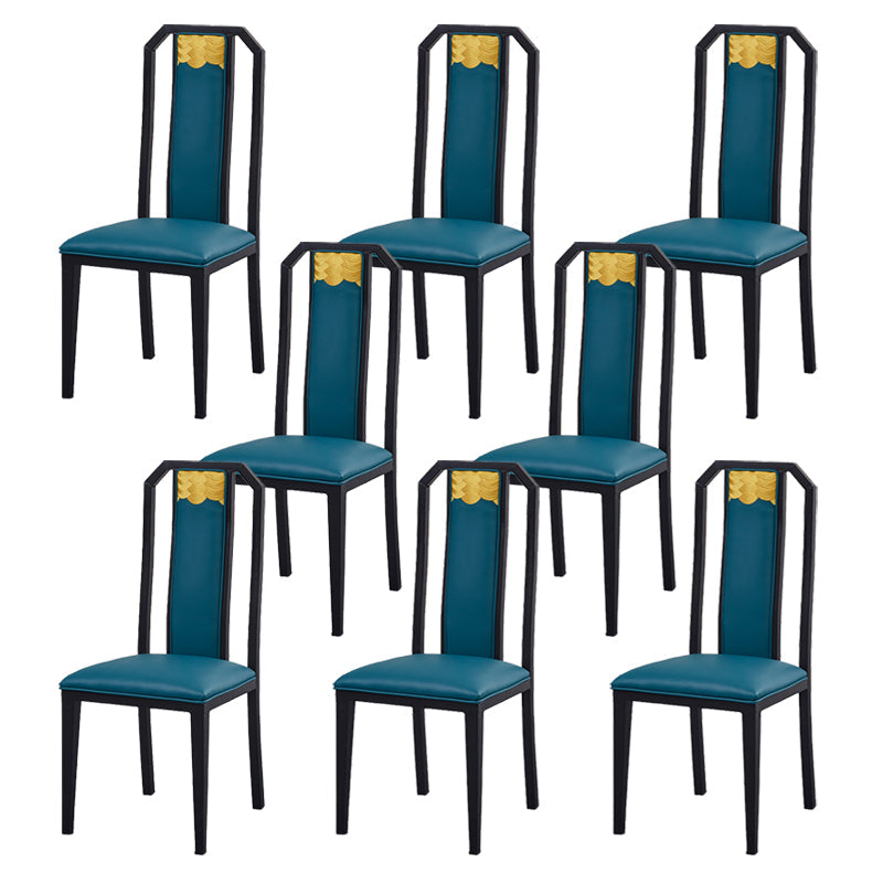 Faux Leder Esszimmerstühle Glamstil hoher Rückenstühle