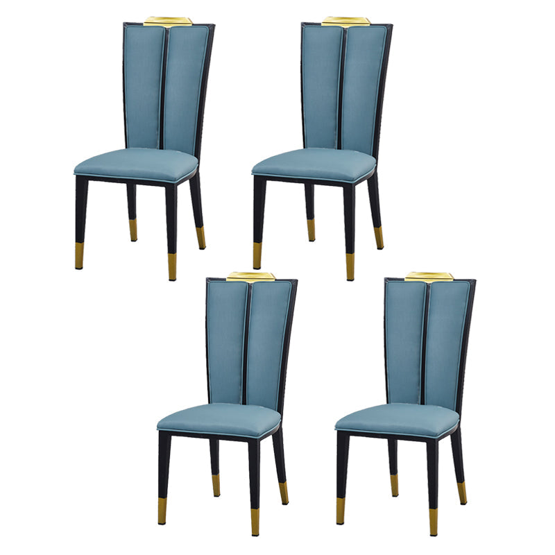 Faux Leder Esszimmerstühle Glamstil hoher Rückenstühle