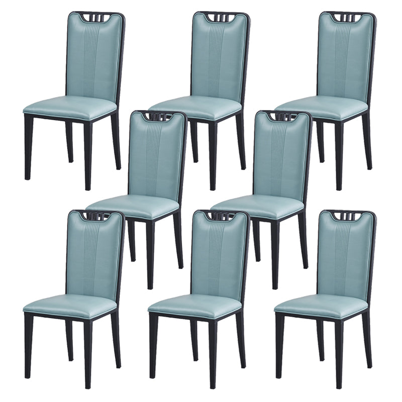 Faux Leder Esszimmerstühle Glamstil hoher Rückenstühle