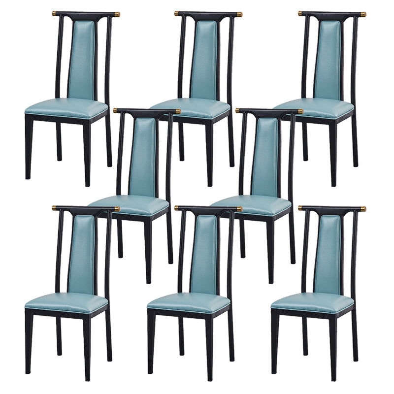 Faux Leder Esszimmerstühle Glamstil hoher Rückenstühle