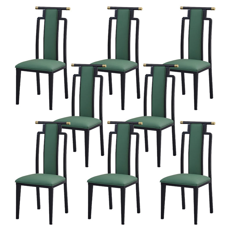 Faux Leder Esszimmerstühle Glamstil hoher Rückenstühle