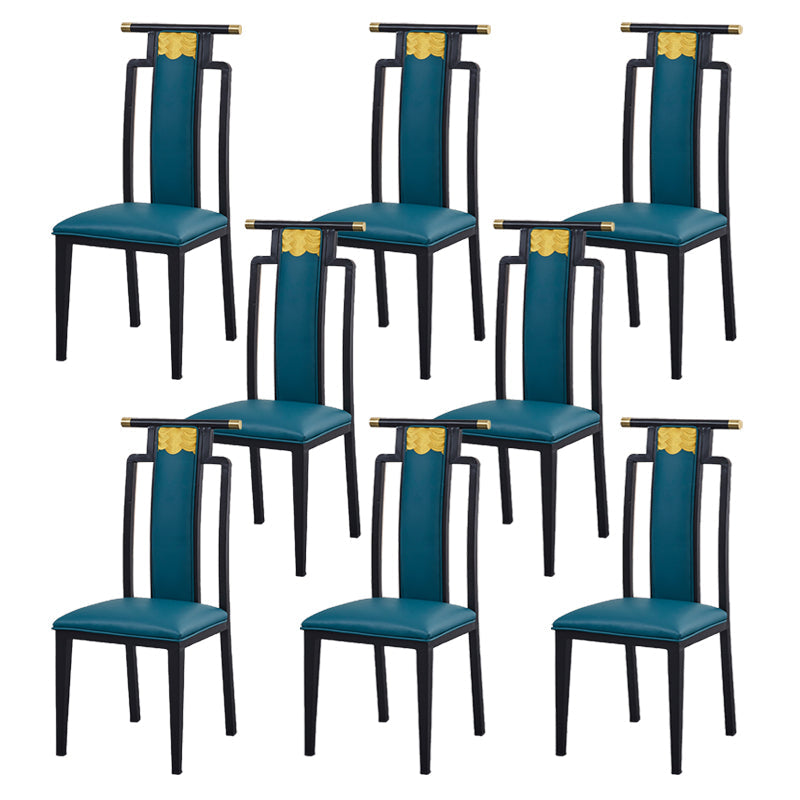 Faux Leder Esszimmerstühle Glamstil hoher Rückenstühle