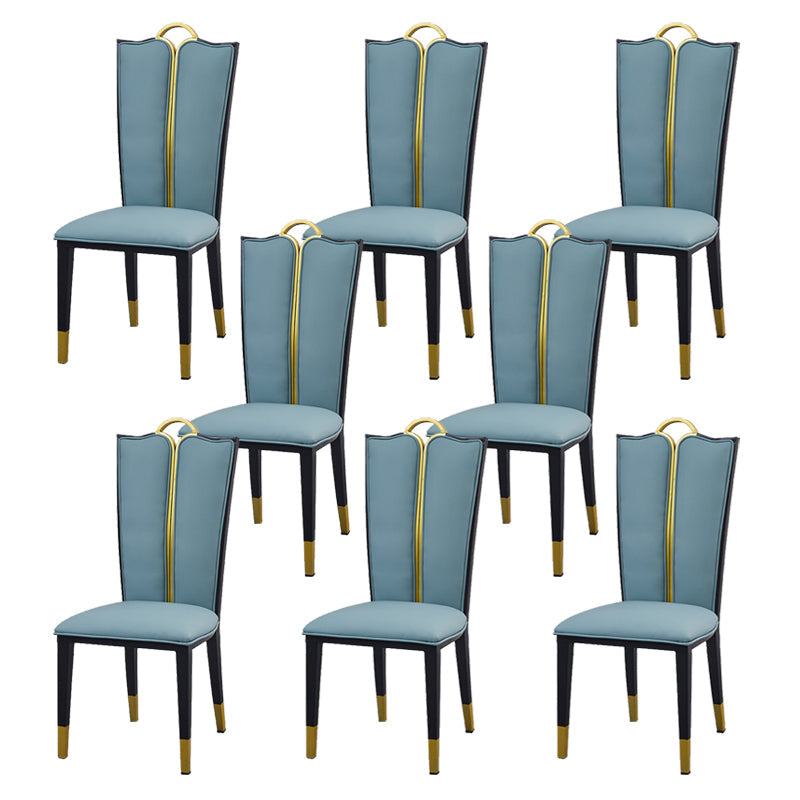 Faux Leder Esszimmerstühle Glamstil hoher Rückenstühle