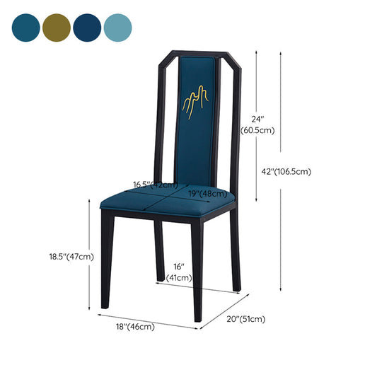 Faux Leather Dining Chairs Glam Style High Back Dining Chairs