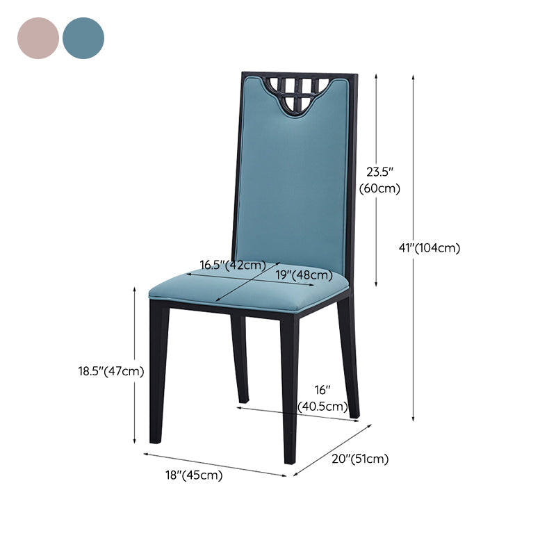 Faux Leder Esszimmerstühle Glamstil hoher Rückenstühle