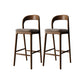 Scandinavian Dining Stools Solid Wood Bar Stools with Footrest