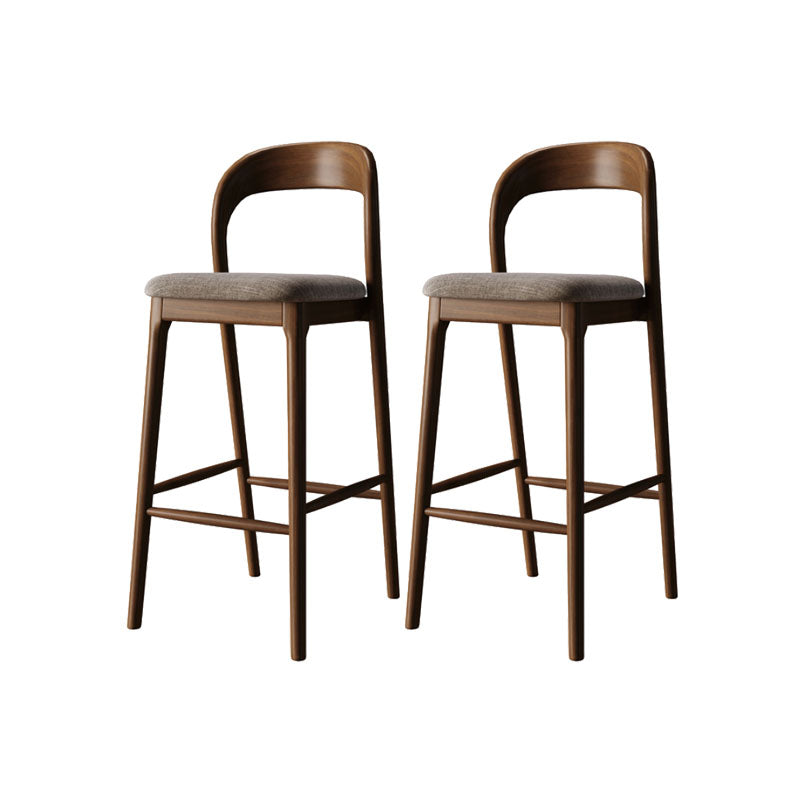Scandinavian Dining Stools Solid Wood Bar Stools with Footrest
