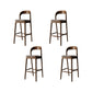 Scandinavian Dining Stools Solid Wood Bar Stools with Footrest