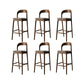 Scandinavian Dining Stools Solid Wood Bar Stools with Footrest