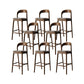 Scandinavian Dining Stools Solid Wood Bar Stools with Footrest