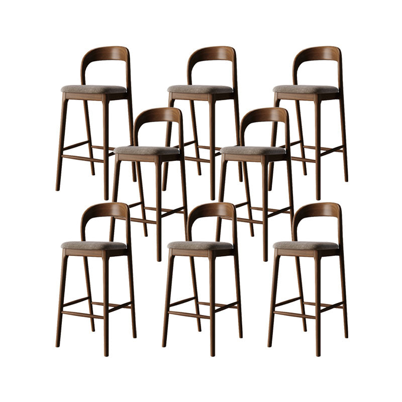 Scandinavian Dining Stools Solid Wood Bar Stools with Footrest