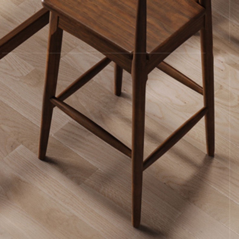 Scandinavian Dining Stools Solid Wood Bar Stools with Footrest