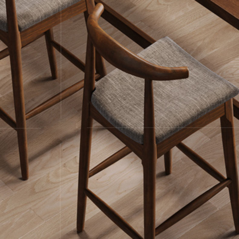 Scandinavian Dining Stools Solid Wood Bar Stools with Footrest