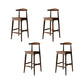 Scandinavian Dining Stools Solid Wood Bar Stools with Footrest