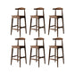 Scandinavian Dining Stools Solid Wood Bar Stools with Footrest