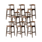 Scandinavian Dining Stools Solid Wood Bar Stools with Footrest