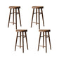 Scandinavian Dining Stools Solid Wood Bar Stools with Footrest