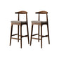 Scandinavian Dining Stools Solid Wood Bar Stools with Footrest