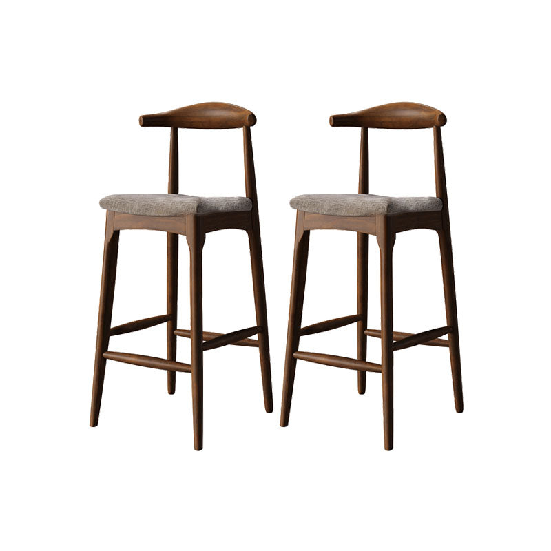 Scandinavian Dining Stools Solid Wood Bar Stools with Footrest