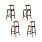 Scandinavian Dining Stools Solid Wood Bar Stools with Footrest