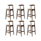 Scandinavian Dining Stools Solid Wood Bar Stools with Footrest