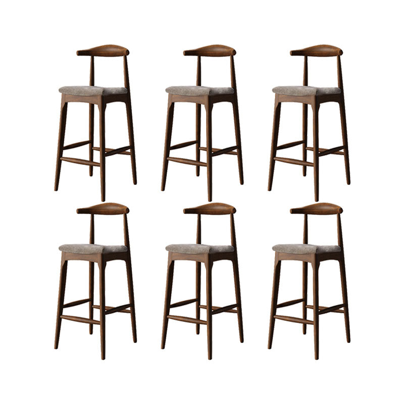 Scandinavian Dining Stools Solid Wood Bar Stools with Footrest