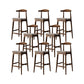 Scandinavian Dining Stools Solid Wood Bar Stools with Footrest