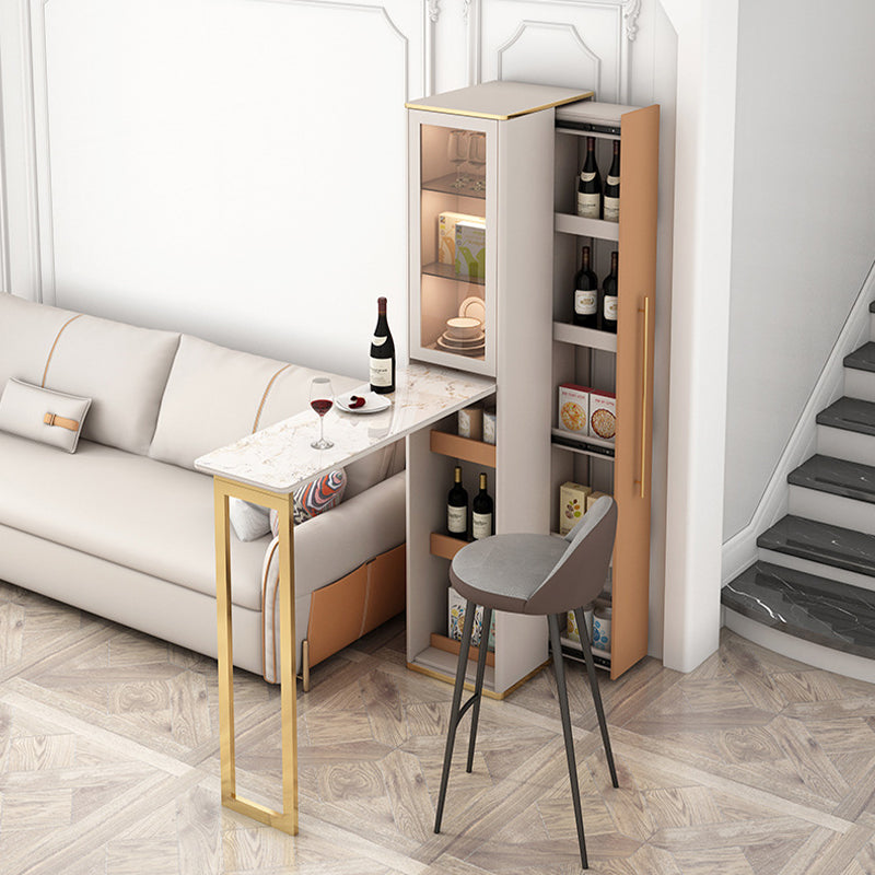 Set tavolo da bar pieghevole da pub, tavolo da bar con base portaoggetti da 2/3 pezzi e sgabelli imbottiti