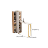 Folding Bar Pub Table Set 2/3 Pcs Storage Base Bar Table and Upholstered Stools