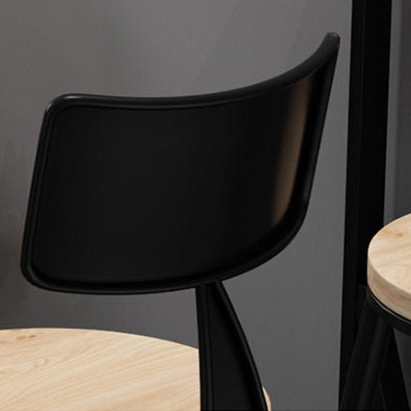 Juego de mesa de Pub con barra de pedestal doble, mesa y taburetes de Bar de madera maciza y hierro, 3 uds.